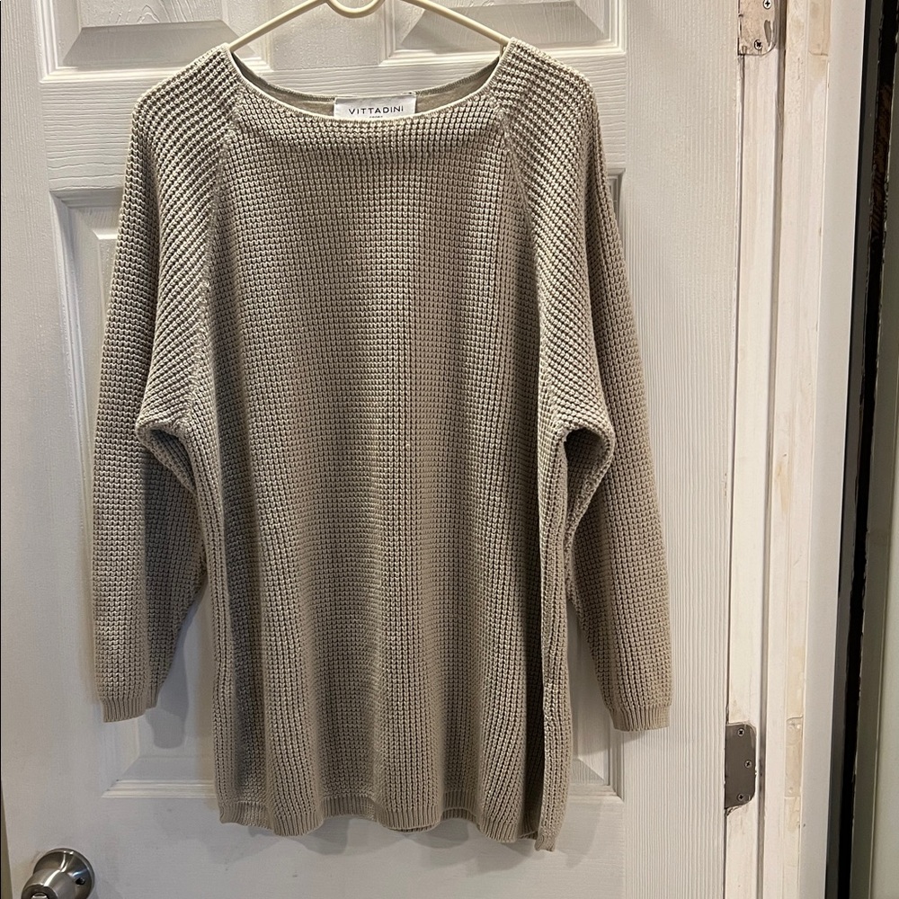 Women's Oversized Taupe Knit Sweater